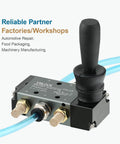 5 Way 2 Position Pneumatic Solenoid Valve With 1 Quarter Inch NPT Inlet And 1 Quarter Inch Outlet Easy Grip Hand Lever Aluminum Body