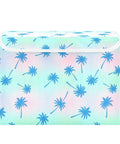 Insane Quality Foldable Storage Bin With Lid, 300D Oxford Fabric printed with palm trees design, collapsible box for home bedroom.