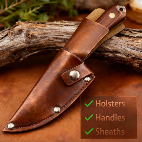Tough Stainless Chicago Screws 110 Piece Kit includes durable leather sheath for secure storage and protection of tools.