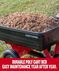 Tow Behind Poly Dump Cart With 10 Cu Ft Bed And 350 Lb Load Capacity, Rust Resistant Poly Bed, 14 Inch Pneumatic Tires