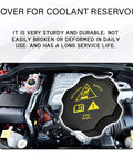 Premium Coolant Reservoir Replacement Cap, No Sweat Bolt On Fix For Radiator Recovery System features sturdy ABS cap in engine bay.