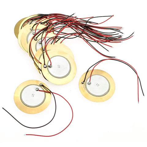 20 Pcs 35Mm Piezo Pickup Transducers Contact Microphones Trigger Sound Sensor Piezo Discs With 4 Inch Lead For Acoustic Guitar Drum