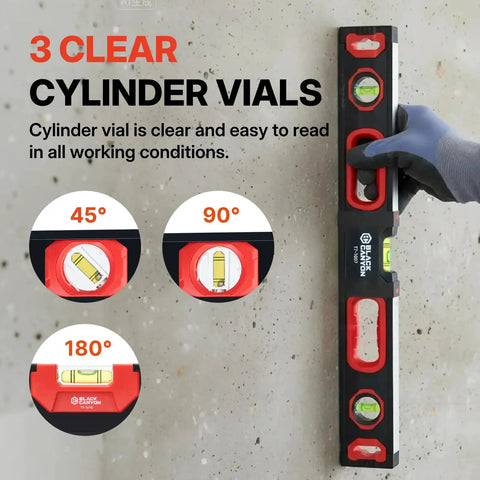 Heavy Duty 48 Inch Aluminum Box Level Featuring A Nifty Magnetic Base For Spot On Plumb And Level Reads Vertical Horizontal Vials Hang Loop The Go To Tool For Framing Carpentry Plumbing Construction Sites
