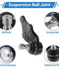 Hyundai Sonata Front Lower Ball Joint Kit Pair For 2011 2014 Models Front Suspension Replacement Joints Left And Right Beefy Durable Easy Install OEM Style Fit Reliable Ride, metal ball joint with dust boot