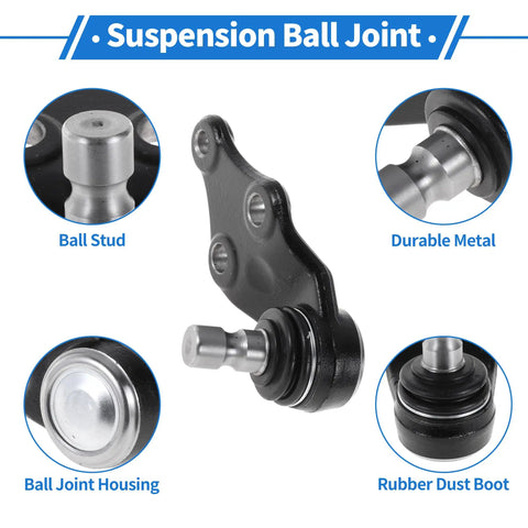 Hyundai Sonata Front Lower Ball Joint Kit Pair For 2011 2014 Models Front Suspension Replacement Joints Left And Right Beefy Durable Easy Install OEM Style Fit Reliable Ride, metal ball joint with dust boot