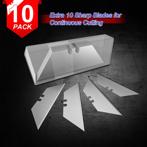 Jetmore 2-pack retractable box cutter with 10 extra blades in clear plastic case