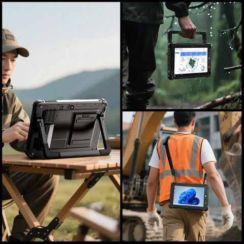 Hard As Nails Rugged Windows 11 Tablet With 16GB Ram And 256GB Storage Pumping Out A Crisp 10 95 Inch used outdoors in various tasks.