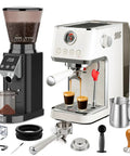 Premium Home Barista Combo Loaded With A 58Mm Commercial Style Espresso Maker And Precision Conical Burr Grinder for espresso drinks.