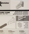 Pack Of Two White Drawer Slide Rear Socket Brackets Euro Cabinet Replacement Hardware With Slick Adjustability Heavy Duty Mounts