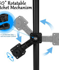 360° rotatable ratchet mechanism of Zero Degree Transducer Mount For Trolling Motor Shaft Or Poles 1.1 To 1.38 Inch LVS32