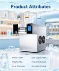 Commercial Flake Ice Maker Hits Speed Records In Three Seconds Flat While Pushing 120 Kilograms Daily Inside A Heavy Duty Steel Casing Built For Busy Venues That Want Hella Quick Frost And Zero Maintenance Anytime, with digital controls.