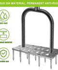 Manual Lawn Aerator Spike Tool With 15 Stainless Steel Spikes Non Slip Grip Handle Grass Aerator For Loosening Soil And Boosting Lawn Health