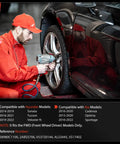 Mechanic installing wheel using impact wrench on FWD vehicle. Pair Of Rear Abs Wheel Speed Sensors For Hyundai Tucson Sonata Kia Optima Sportage Fwd.
