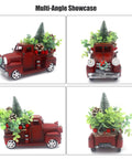 Big Metal Truck Centerpiece With Sunflowers And Honey Bees, Fall Farmhouse Decor in vintage pickup style, multi-angle view.