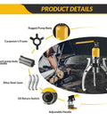 Auto Shop Essential 5 Ton Mini Hydraulic Gear Puller Kit With Rock Solid Three Prong Jaw Design details and features.
