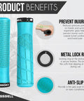 Lock-On MTB Grips For Mountain Bike BMX And E-Bike, Non-Slip Shock Absorbing 22.2mm Handlebar Grips In Sky Blue with benefits