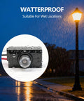 2 Pack Dusk To Dawn Photocell Light Sensor Outdoor Lighting Control Switch Black, weatherproof in rain, for 120-277V US systems.