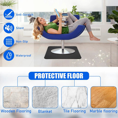 Solid Non Slip Recliner Pad For Hardwood Floors Grippy Anti Slide Furniture Mat 30 Inch Square Floor Guard protecting hardwood.