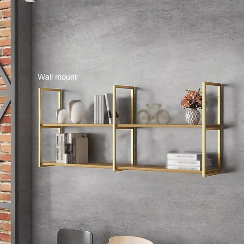 Legit Heavy Duty Floating Shelf Brackets Two Tier Industrial Pipe Wall Mount Brackets Built Like A Tank With Rust Resistant Finish Slam Dunk DIY Storage Rack That Handles Everything You Plan On Storing with gold finish holding decor