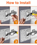 Installation process for 12 Piece Cabinet Hinge Repair Plate Kit With Stainless Steel Brackets And Mounting Screws