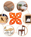 Four Pack Router Corner Radius Templates Set With ABS Hard Jig Guides For Woodworking, Includes Radii R5 R10 R15 R20 R25 R30 R35 R40, Orange Finish