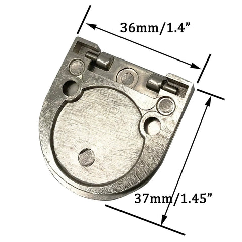 Flush Mount Cupboard And Drawer Ring Pull Handles Set In Silver Tone Made From Zinc Alloy, 36x37mm size, top view