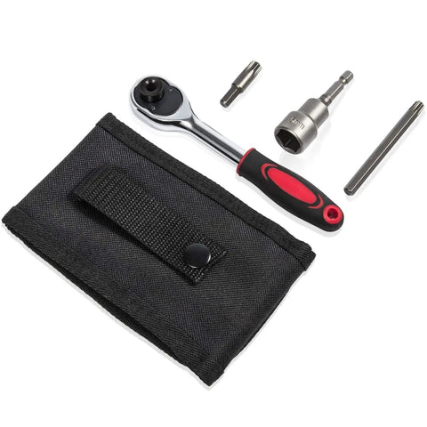 Hard Top And Door Removal Torx Tool Kit For Jeep Wrangler 2007-2024 JK JKU JL JLU with ratchet, T40 bit, and pouch