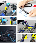 2 Pack Bike Brake Cable Housing Protectors Non Scratch Rubber Frame Guards Sleeve Spiral Covers, shown on bicycles and in use