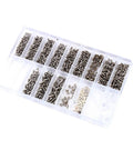 Legit Stainless Steel Micro Screw Nut Washer Assortment For Glasses Eyewear And Watches Jewelry Repair With Heavy Duty Rust Proof Build That Holds Strong Daily in transparent organizer.