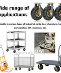 Tough As Nails Smooth Rolling Heavy Duty Pneumatic Rubber Casters 4 Pack 8 To 10 Inch Swivel Wheels displayed on various carts and equipment.