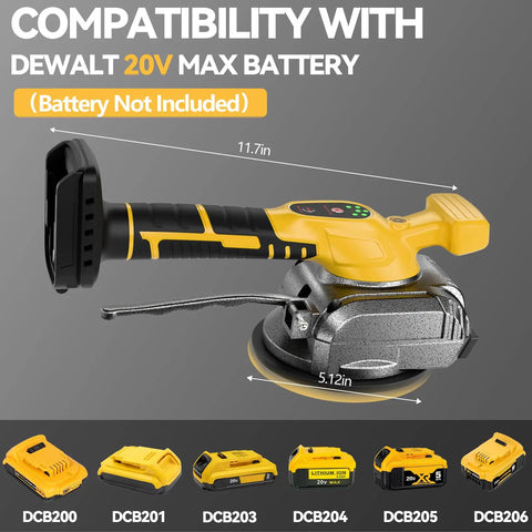 Image of Cordless Tile Vibration Tool With 5 Speed Settings For Leveling Floors And Walls, 20V Battery Compatible, Suction Cup