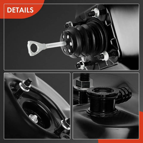 Vacuum Brake Booster Straight Shot Fit For GMC Sierra 1500 And Yukon XL 2500 1999 To 2002 showing detailed connection points and steel components.