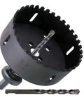 Amazon PLG2SUPT 4-1/8 in carbide grit hole saw cutter with mandrel and drill bit