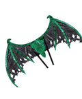 Green dragon wing cosplay prop for stage performances, lightweight polyester costume accessory for Halloween parties and rehearsals.