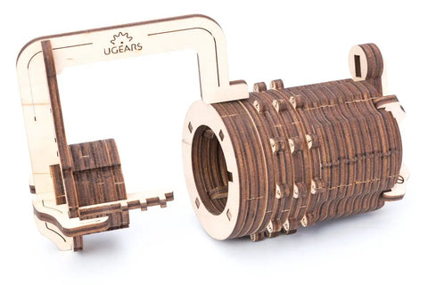 DIY 3D Wooden Cryptex Puzzle Kit With Real Working 3 Digit Combination Lock For Adults Hands On Build Your Own Secret Code From 1000 Possible Arrangements Da Vinci Code Inspired 34 Piece Model Kit, open wooden lock
