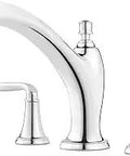 Northcott Roman Tub Faucet Trim, 2 Handle 3 Hole Setup, Valve Sold Separately, Polished Chrome Finish, Mid Arc Spout, Model RT65MGC