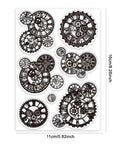 Clear Mechanical Gear Stamp Set With Transparent Gear Patterns For Scrapbooking And Card Making Steampunk Vibe Rubber Stamps
