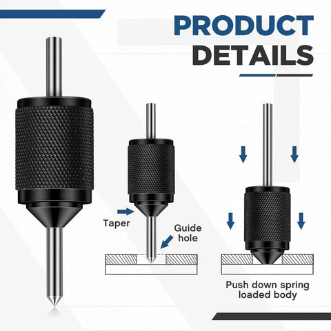 Transfer Punch Center Aligner Tool For Precise Hole Alignment And Fast Setup Heavy Duty Alloy Steel With Knurled Body Guide