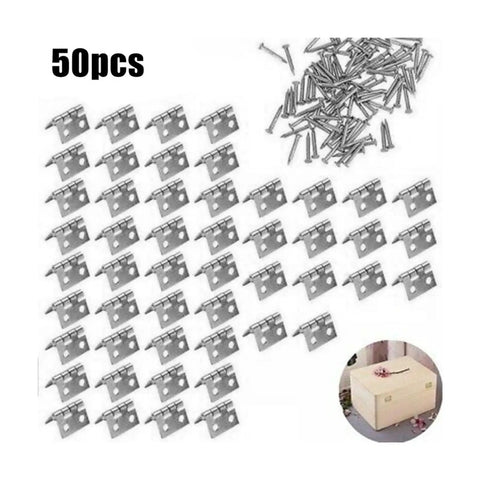 Silver Cabinet Hinges Set With 50 Pieces For Jewelry Boxes Tool Boxes Wine Boxes And Tiny Craft Chests With Screws Built To Last