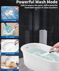 High Pressure Shower Head With Filter For Hard Water, 4 Modes, Built In Power Spray shown cleaning tub, floor, mop, toilet, pet