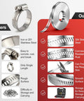 Comparison of Cut To Fit Stainless Steel Hose Clamps Kit With 32.81 Ft Metal Strap And 20 Fasteners and other steel clamps