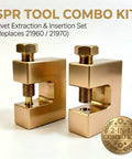 Ultimate Spr Tool Combo Kit With Magnetic Grooved Bolt For Self Piercing Rivet Extraction And Insertion Perfect For Auto Repair Pros Who Need Fast Accurate Rivet Swap On Any Car Or Truck Project Today, 2-in-1 gold metal set