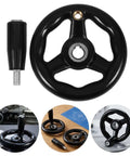 Two Pack Lathe Hand Wheel With Comfortable Grip For Machine Tools And Milling Machines, Four Inch Hand Crank Handles In Bakelite And Iron