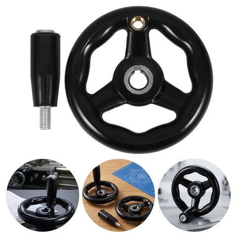 Two Pack Lathe Hand Wheel With Comfortable Grip For Machine Tools And Milling Machines, Four Inch Hand Crank Handles In Bakelite And Iron