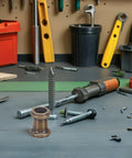 Get Your Lamps Ready With This 8 Piece Zinc Alloy Threaded Adapter Coupling Kit For Pipe Fixtures And Light Repairs Featuring Heat Resistant Build And Secure Long Thread Design To Keep Things Tight No More Loose Parts Or Broken Fittings On Your, zinc lamp nipple joiner shown on workbench