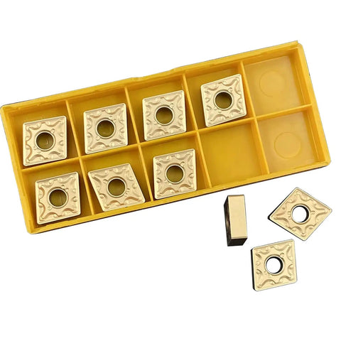 Tray with 20 Piece Gold Coated Pro Grade Carbide Turning Inserts Set CNMG431 432 And CNMG120404 08 For Lathe Machining Steel And Stainless Steel Parts