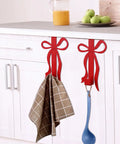 Sort Your Daily Grind Smoothly With These Heavy Duty Red Bow Over The Door Hooks Perfect For Dropping Coats Towels Hats And Bags While Keeping Main Room Coquette Vibes Strong, featuring kitchen hooks with towels.
