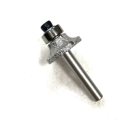Vacuum Brazed Diamond Router Bit 1/4 Inch Shank For Marble Granite And Travertine shown from the side with a smooth cutting edge.