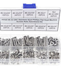 Size 6 32 UNC Stainless Steel Phillips Flat Head Machine Screws And Hex Nuts Assortment Kit 304 Stainless Full Thread Length