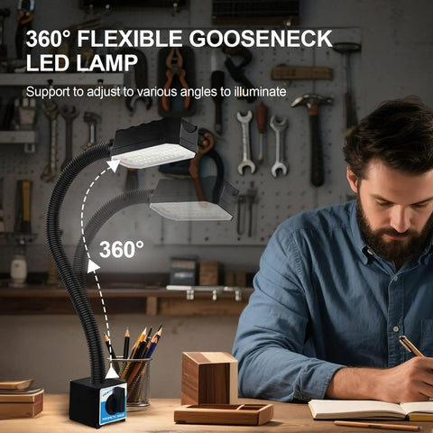 Insane Bright 20W Magnetic Work Light Packing 2000 Lumens, 20 Inch Flexible Gooseneck adjustable LED lamp with magnetic base.